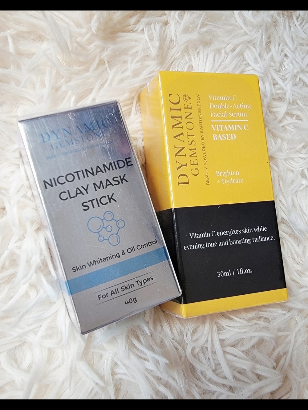 2-Piece Dynamic Gemstone Skin Brightening/Vitamin C Mask & Facial Peptide Serum